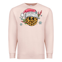 Pale Pink leopard smiley face Premium Sweatshirt - MaliasSmallBusiness