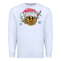 White leopard smiley face Premium Sweatshirt - MaliasSmallBusiness