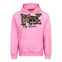Fuchsia Pink love my veteran Urban Hoodie - CowhideDigitalArt
