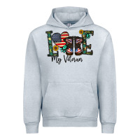 Heather Grey love my veteran Urban Hoodie - CowhideDigitalArt