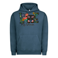 Pigment Midnight Navy love my veteran Urban Hoodie - CowhideDigitalArt