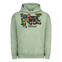 Pigment Oil Green love my veteran Urban Hoodie - CowhideDigitalArt