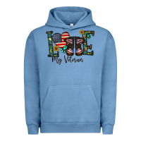 Pigment Pebble Blue love my veteran Urban Hoodie - CowhideDigitalArt