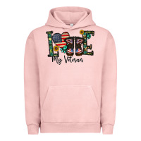 Pigment Salmon love my veteran Urban Hoodie - CowhideDigitalArt