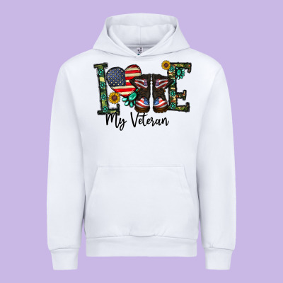 Love My Veteran Urban Hoodie Designed By Cowhidedigitalart