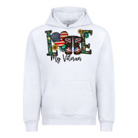 White love my veteran Urban Hoodie - CowhideDigitalArt