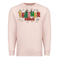 Pale Pink teacher claus Premium Sweatshirt - MaliasSmallBusiness