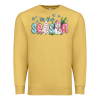 Antique Gold tis the season snowman and christmas cake Premium Sweatshirt - MaliasSmallBusiness