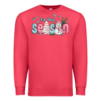 Cardinal tis the season snowman and christmas cake Premium Sweatshirt - MaliasSmallBusiness