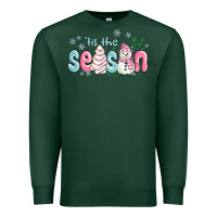 Sports Green tis the season snowman and christmas cake Premium Sweatshirt - MaliasSmallBusiness