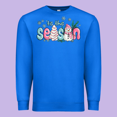 Premium Sweatshirt tis the season snowman and christmas cake