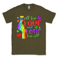 Army Green Western All For Love And Love For All Classic Tee - BundleAndBundleShop