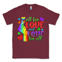 Burgundy Western All For Love And Love For All Classic Tee - BundleAndBundleShop