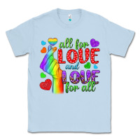 Dusty Blue Western All For Love And Love For All Classic Tee - BundleAndBundleShop