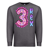 Charcoal Heather 3 rex pink dinosaur Premium Sweatshirt - MaliasSmallBusiness