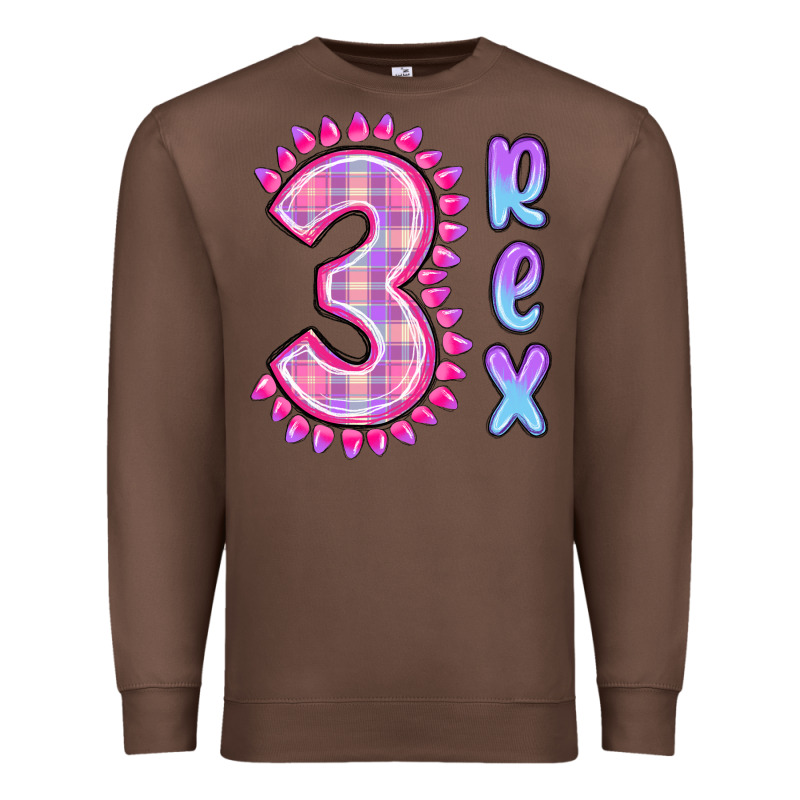 3 Rex Pink Dinosaur Premium Sweatshirt by MaliasSmallBusiness | Teevron