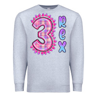 Heather Grey 3 rex pink dinosaur Premium Sweatshirt - MaliasSmallBusiness