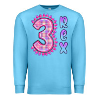 Ocean Blue 3 rex pink dinosaur Premium Sweatshirt - MaliasSmallBusiness