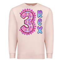 Pale Pink 3 rex pink dinosaur Premium Sweatshirt - MaliasSmallBusiness