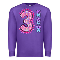 Purple 3 rex pink dinosaur Premium Sweatshirt - MaliasSmallBusiness