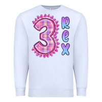 White 3 rex pink dinosaur Premium Sweatshirt - MaliasSmallBusiness