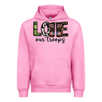 Fuchsia Pink love our troops Urban Hoodie - CowhideDigitalArt