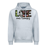 Heather Grey love our troops Urban Hoodie - CowhideDigitalArt