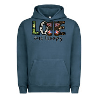 Pigment Midnight Navy love our troops Urban Hoodie - CowhideDigitalArt