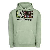 Pigment Oil Green love our troops Urban Hoodie - CowhideDigitalArt