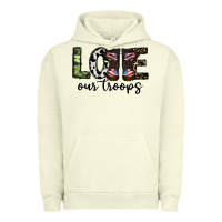 Pigment Pistachio love our troops Urban Hoodie - CowhideDigitalArt