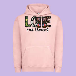 Love Our Troops Urban Hoodie Designed By Cowhidedigitalart