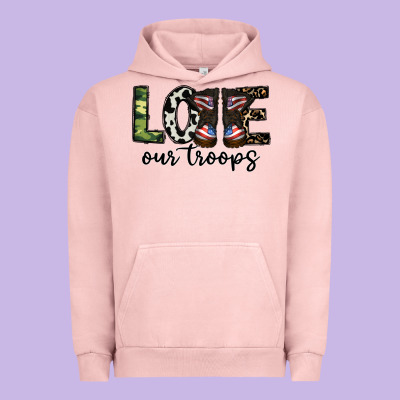 Love Our Troops Urban Hoodie Designed By Cowhidedigitalart