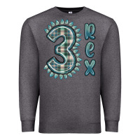 Charcoal Heather 3 rex green dinosaur Premium Sweatshirt - MaliasSmallBusiness