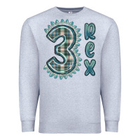 Heather Grey 3 rex green dinosaur Premium Sweatshirt - MaliasSmallBusiness