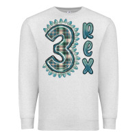 Oatmeal Heather 3 rex green dinosaur Premium Sweatshirt - MaliasSmallBusiness