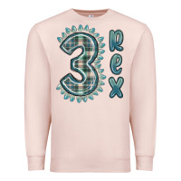 Pale Pink 3 rex green dinosaur Premium Sweatshirt - MaliasSmallBusiness