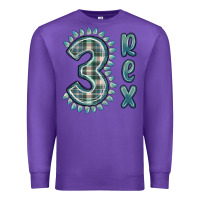 Purple 3 rex green dinosaur Premium Sweatshirt - MaliasSmallBusiness