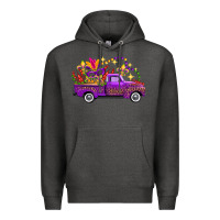 Charcoal Heather mardi gras truck Premium Hoodie - FaDigitalArtStudio
