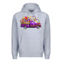 Heather Grey mardi gras truck Premium Hoodie - FaDigitalArtStudio