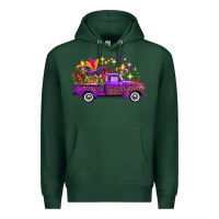 Sports Green mardi gras truck Premium Hoodie - FaDigitalArtStudio
