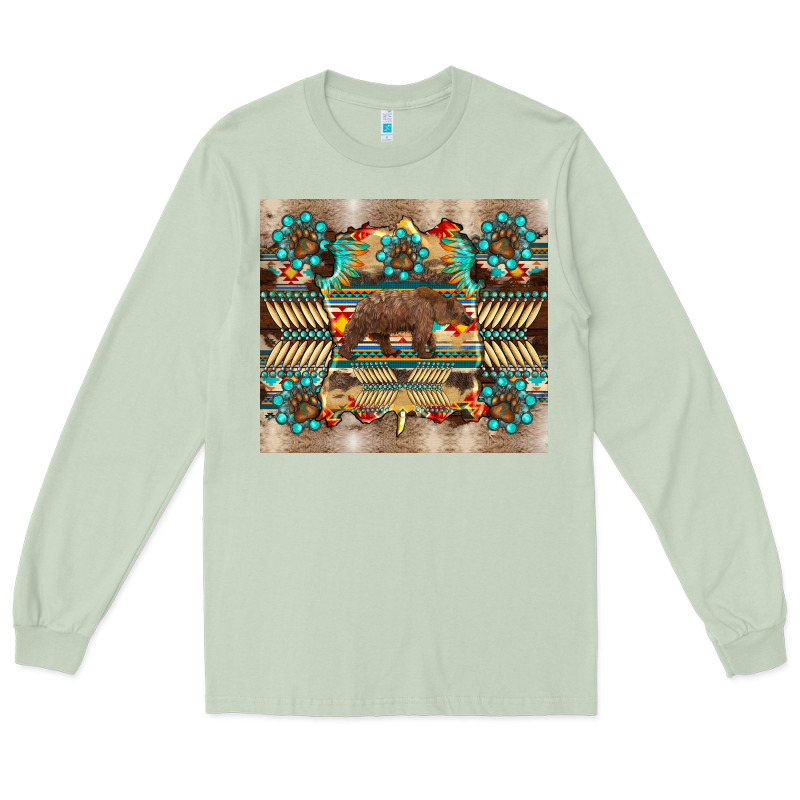 Bear Native Animal  Pelt  Tumbler Long Sleeve Tee by BarkalooDesign | Teevron