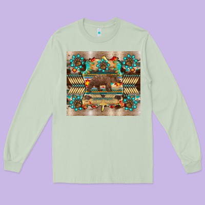 Bear Native Animal  Pelt  Tumbler Long Sleeve Tee Designed By Barkaloodesign
