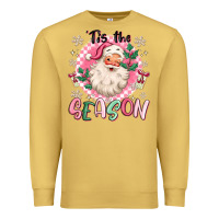Antique Gold pink santa 'tis the season Premium Sweatshirt - MaliasSmallBusiness