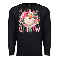 Black pink santa 'tis the season Premium Sweatshirt - MaliasSmallBusiness