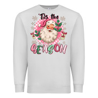 Dove Grey pink santa 'tis the season Premium Sweatshirt - MaliasSmallBusiness