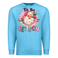 Ocean Blue pink santa 'tis the season Premium Sweatshirt - MaliasSmallBusiness
