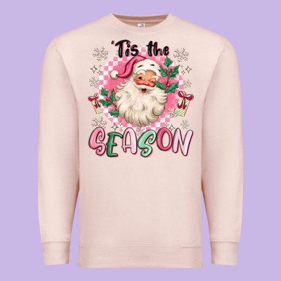 Premium Sweatshirt pink santa 'tis the season