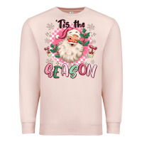 Pale Pink pink santa 'tis the season Premium Sweatshirt - MaliasSmallBusiness