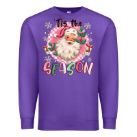 Purple pink santa 'tis the season Premium Sweatshirt - MaliasSmallBusiness