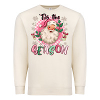 Sandshell pink santa 'tis the season Premium Sweatshirt - MaliasSmallBusiness